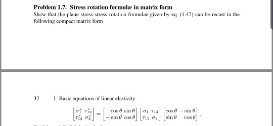 Solved Problem 17 Stress Rotation Formulae In Matrix Form 0458