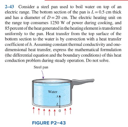 Solved 2-43 Consider A Steel Pan Used To Boil Water On Top | Chegg.com