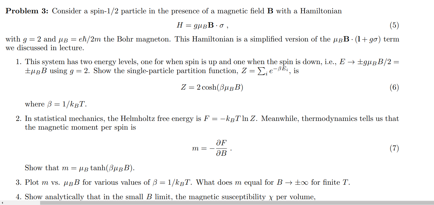 Solved Problem 3: Consider A Spin-1/2 Particle In The | Chegg.com