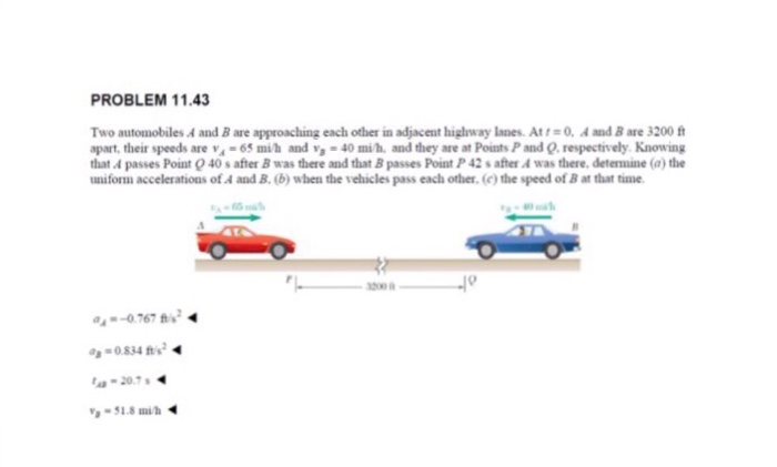 Solved Two Automobiles, A And Bare Approaching Each Other In | Chegg.com