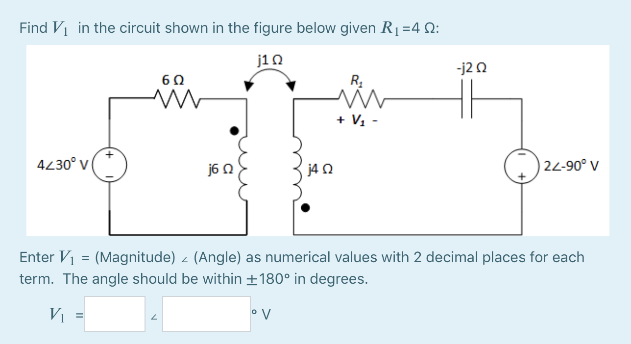 Solved Find V1 in the circuit shown in the figure below | Chegg.com