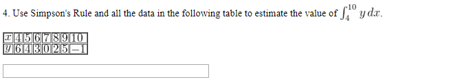 Solved Use Simpson's Rule and all the data in the following | Chegg.com
