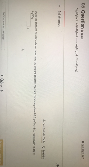 Solved a See page 122 06 Question (1 point) Na2SO4(aq) + | Chegg.com