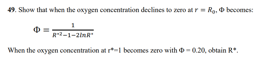 49. Show that when the oxygen concentration declines | Chegg.com