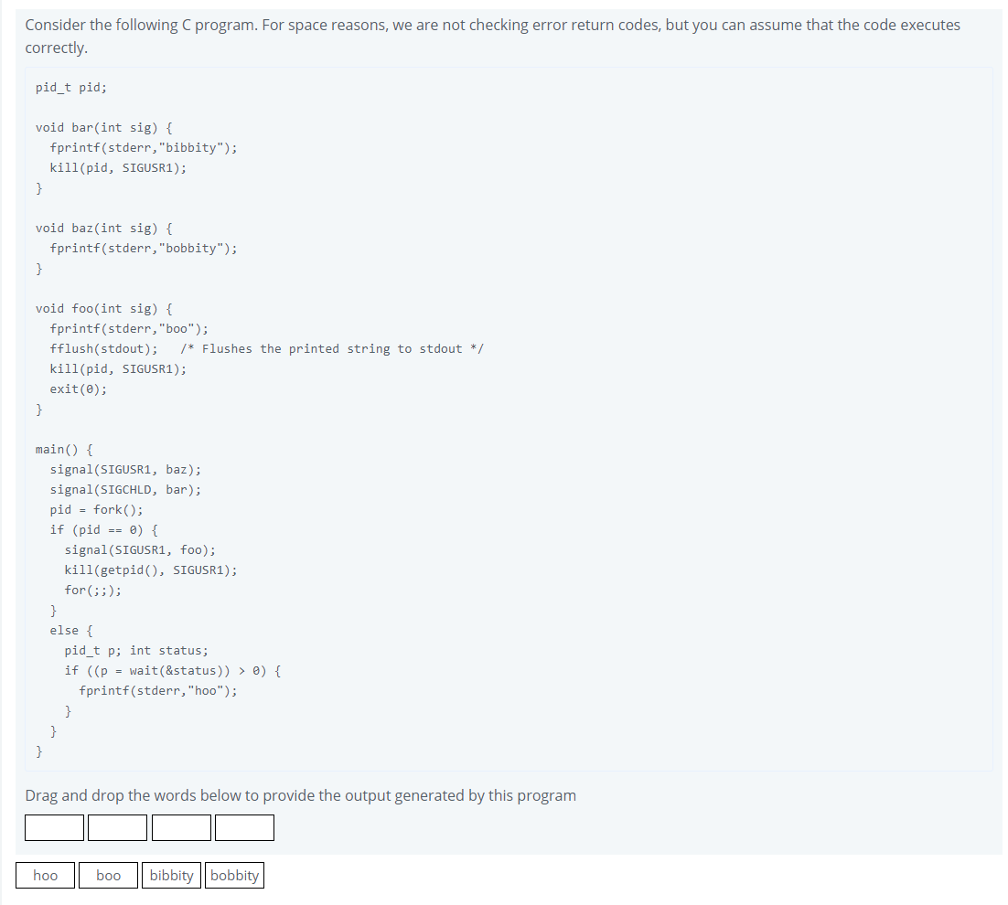 please explain consider the following C program. For | Chegg.com