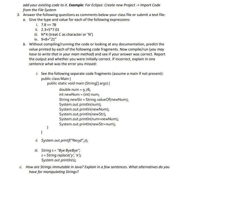 Solved Lab instructions 1. Create a class named | Chegg.com