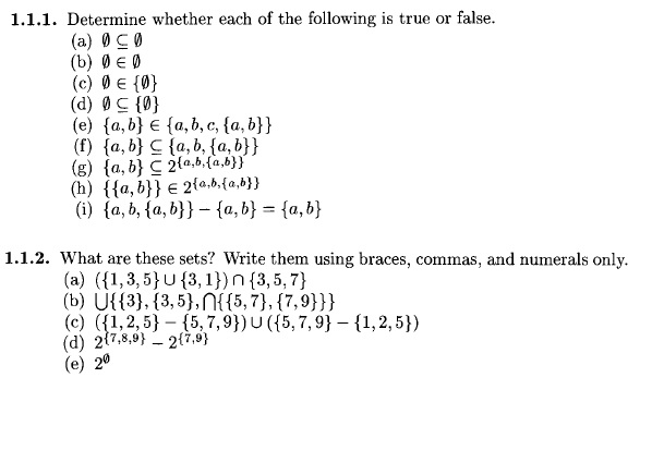 Solved 1.1.1. Determine whether each of the following is | Chegg.com