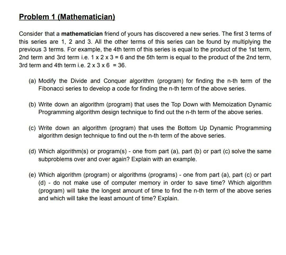 Solved Consider That A Mathematician Friend Of Yours Has | Chegg.com