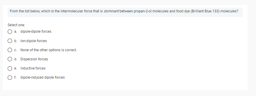 Solved From the list below, which is the intermolecular | Chegg.com