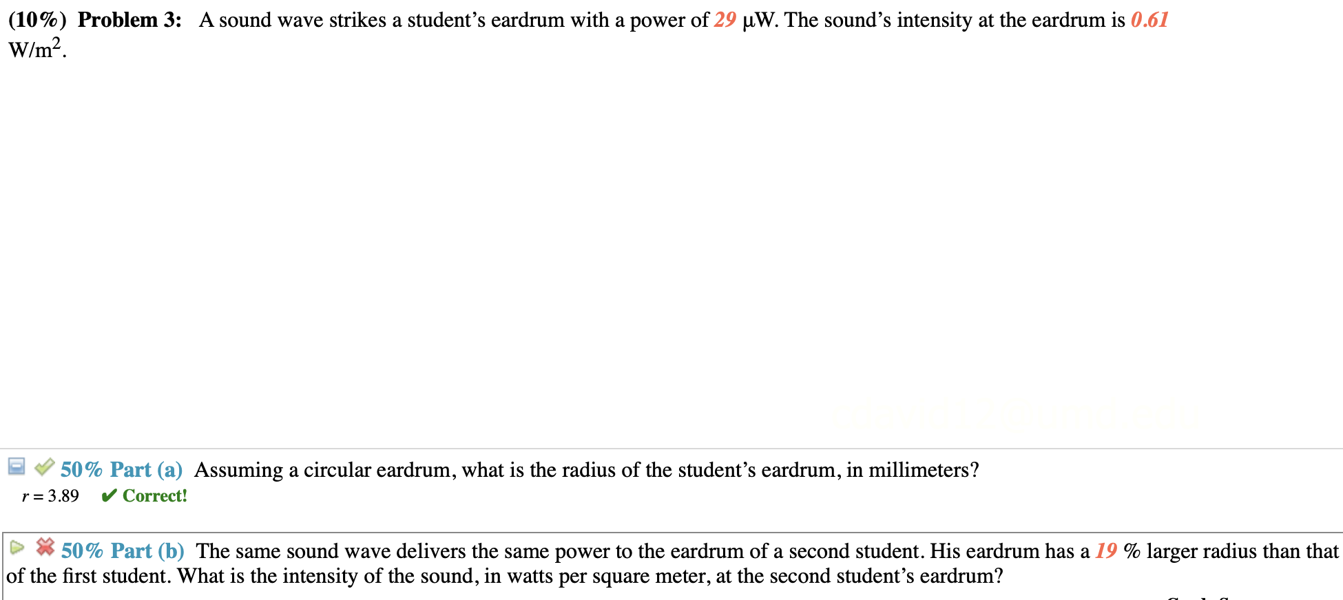 Solved 10 Problem 3 A Sound Wave Strikes A Student s Chegg