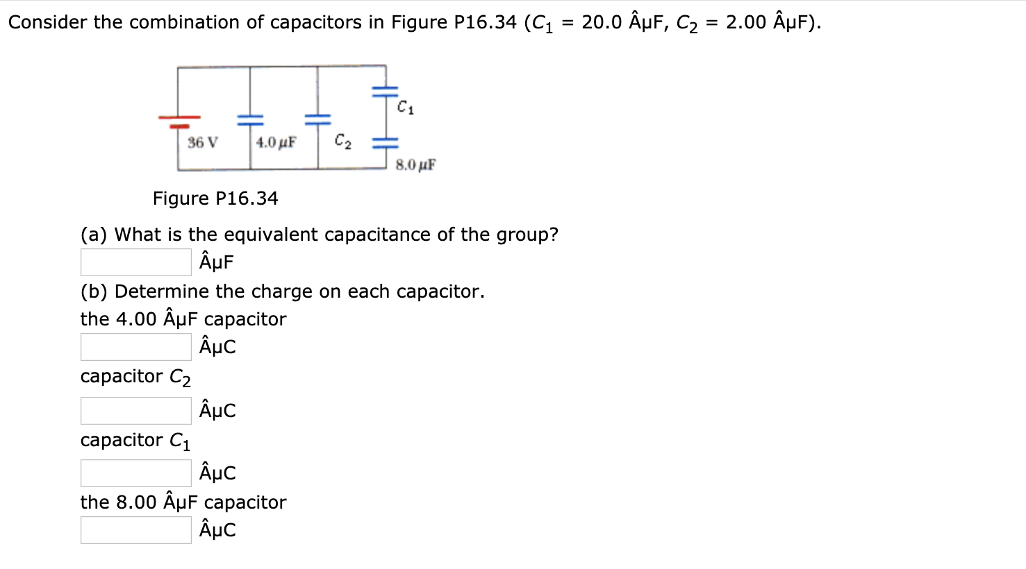 Solved Four capacitors are connected as shown in Figure