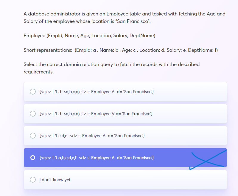 Solved A database administrator is given an Employee table | Chegg.com