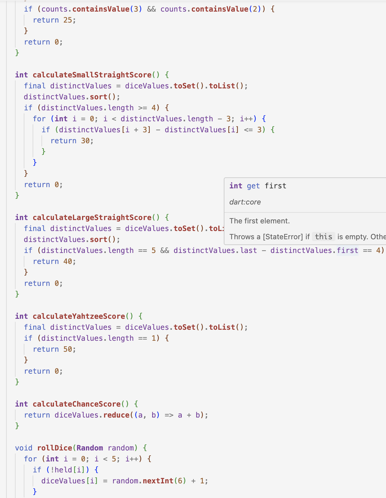 Solved CODE A YAHTZEE GAME IN DART PROGRAMMING LANGUAGE TO