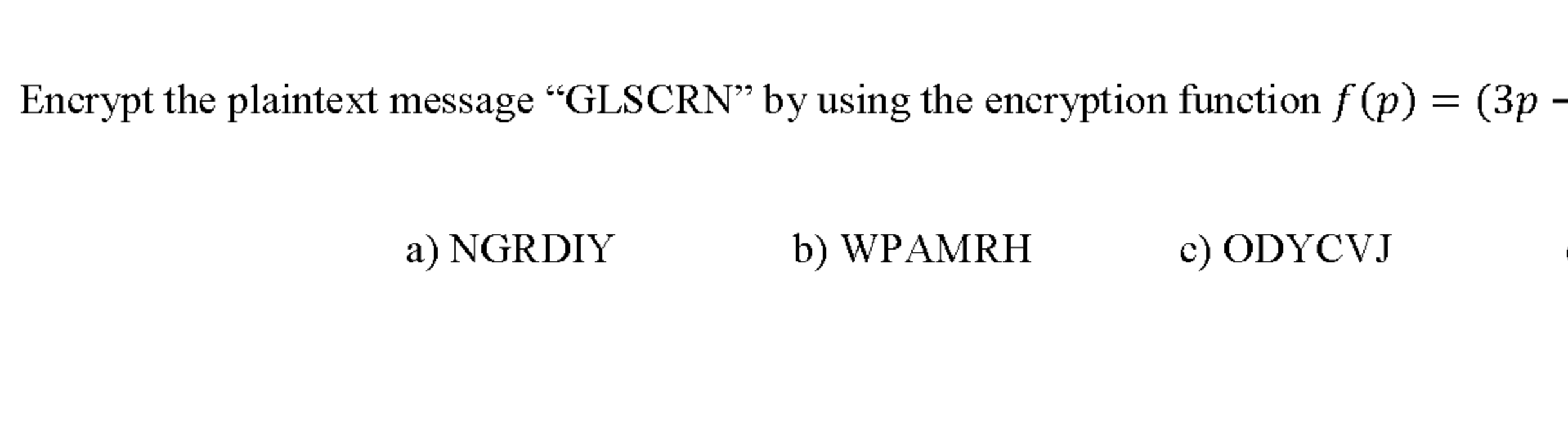 Solved Aintext Message “glscrn” By Using The Encryption