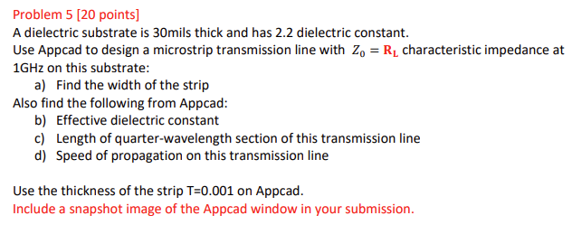 Solved Problem 5 [20 points] A dielectric substrate is 30 | Chegg.com