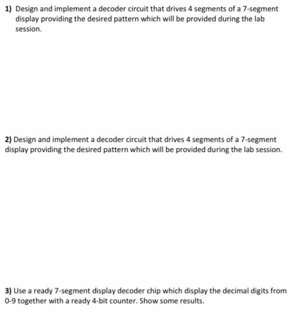 Solved 7-segment Display Decoder 7-segment display is a LED | Chegg.com