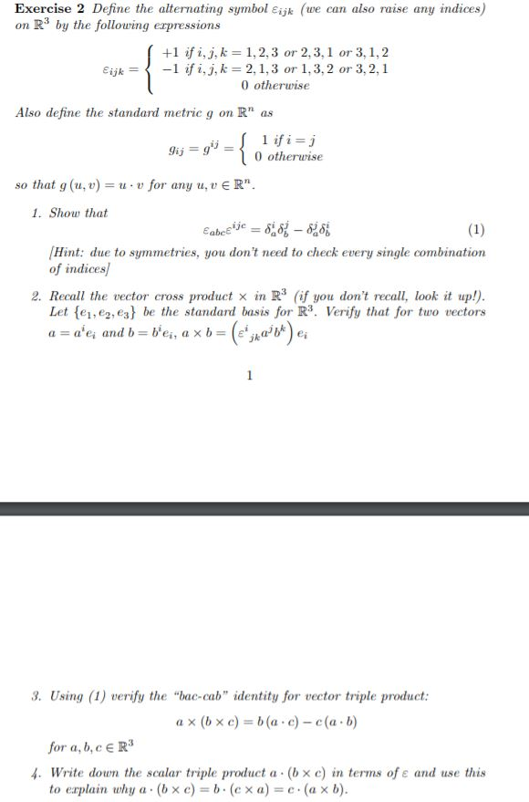 Exercise 2 Deone The Alternating Symbol Ijk We C Chegg Com