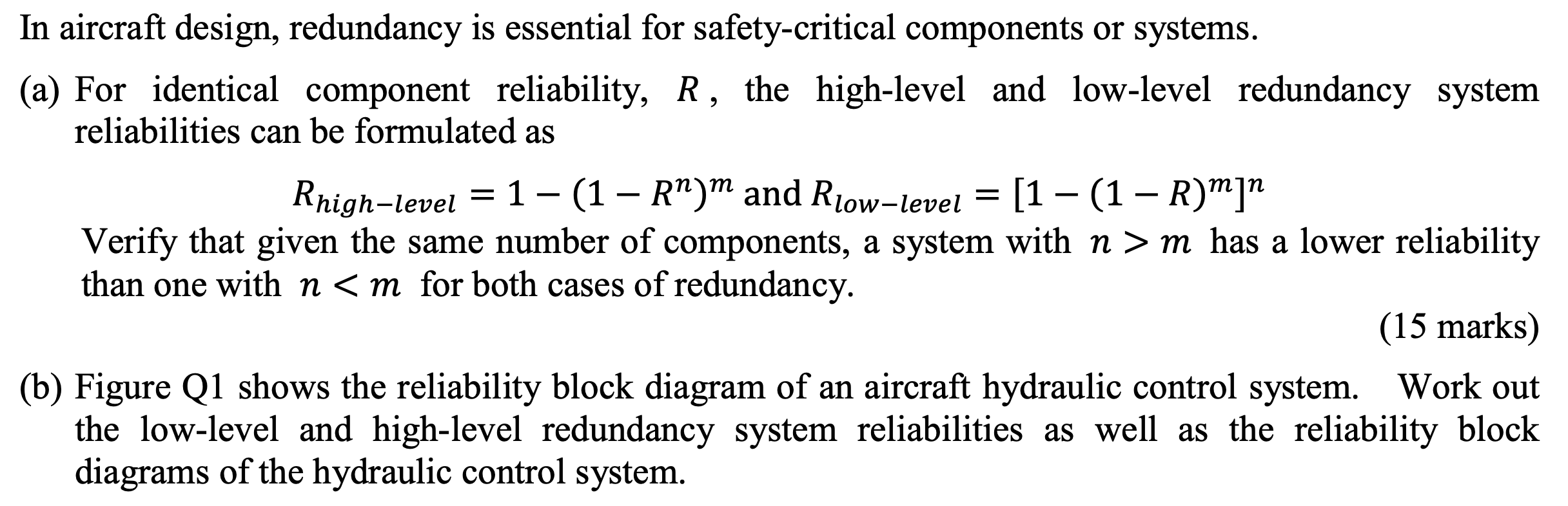 Solved In aircraft design, redundancy is essential for