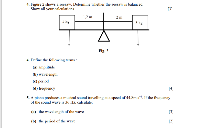 Solved 4. Figure 2 shows a seesaw. Determine whether the | Chegg.com