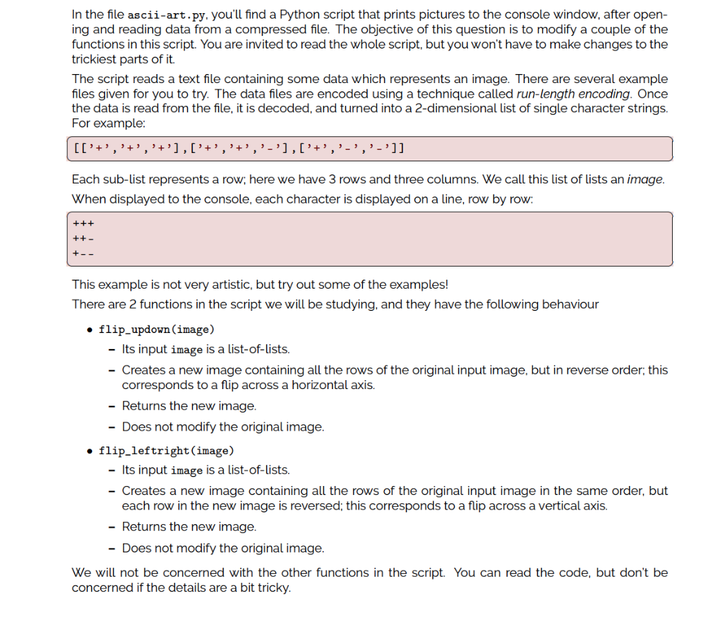 Solved In the file ascii-art.py, you'll find a Python script | Chegg.com