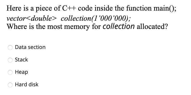 Solved Here is a piece of C++ code inside the function | Chegg.com