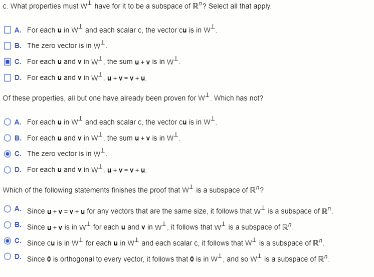 Solved Let W Be A Subspace Of R And Let Wt Be The Set O Chegg Com