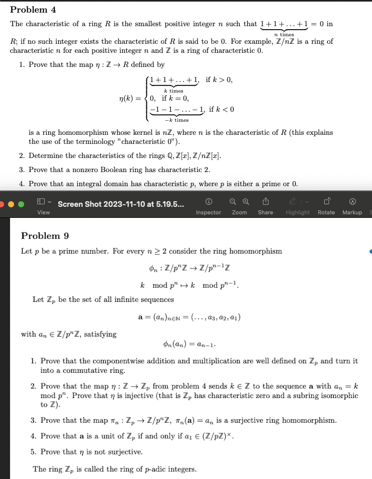 Solved Problem 4The Characteristic Of A Ring R ﻿is The | Chegg.com