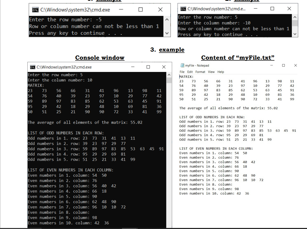 Solved cs. C:\Windows\system32\cmd.exe Х Enter the row | Chegg.com