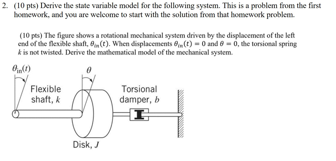 Solved Derive the State Variables from the mathematical | Chegg.com