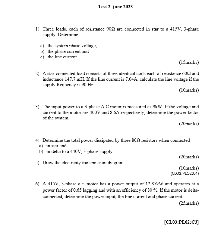 Solved 1 Three Loads Each Of Resistance 90Ω Are Connected