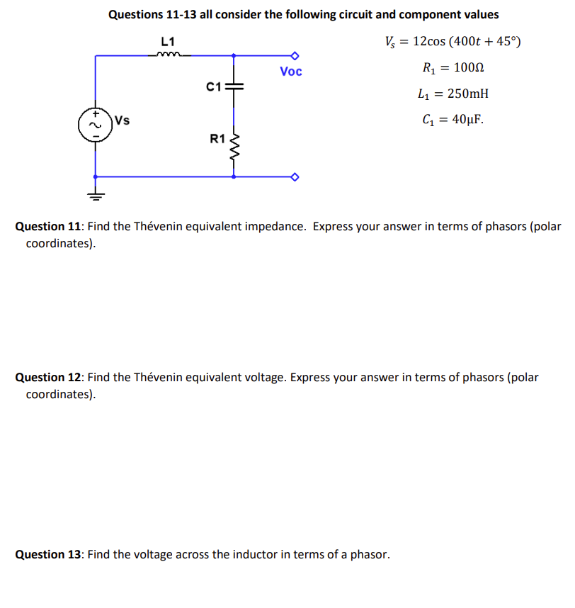 Solved Questions 11-13 ﻿all consider the following circuit | Chegg.com