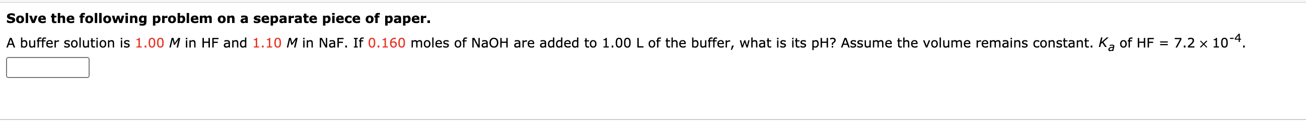 Solved Solve the following problem on a separate piece of | Chegg.com