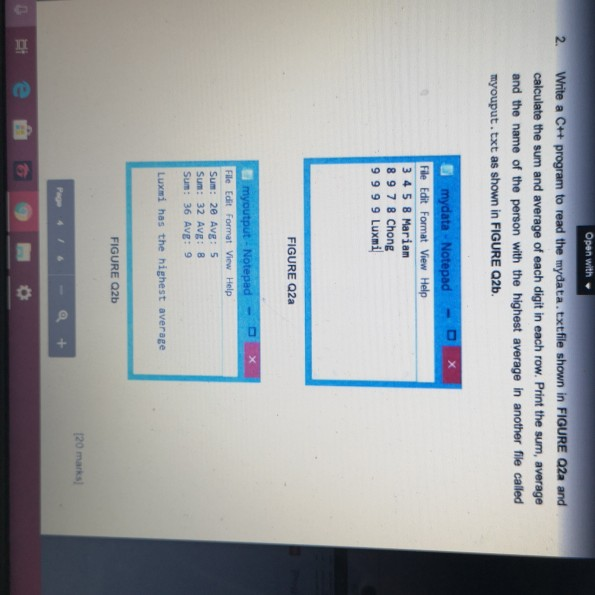 Solved Open with Write a C++ program to read the | Chegg.com