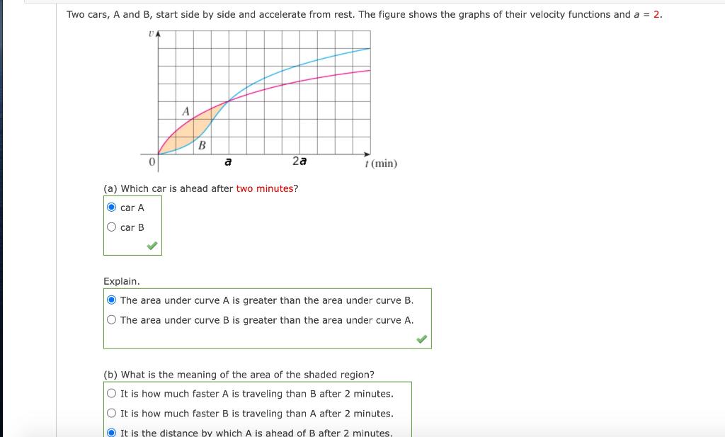 Solved Two Cars, A And B, Start Side By Side And Accelerate | Chegg.com