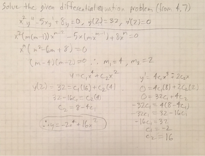 Solved Solve the given differential equation problem (from | Chegg.com