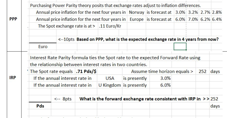 Solved Purchasing Power Parity Theory Posits That Exchang Chegg Com