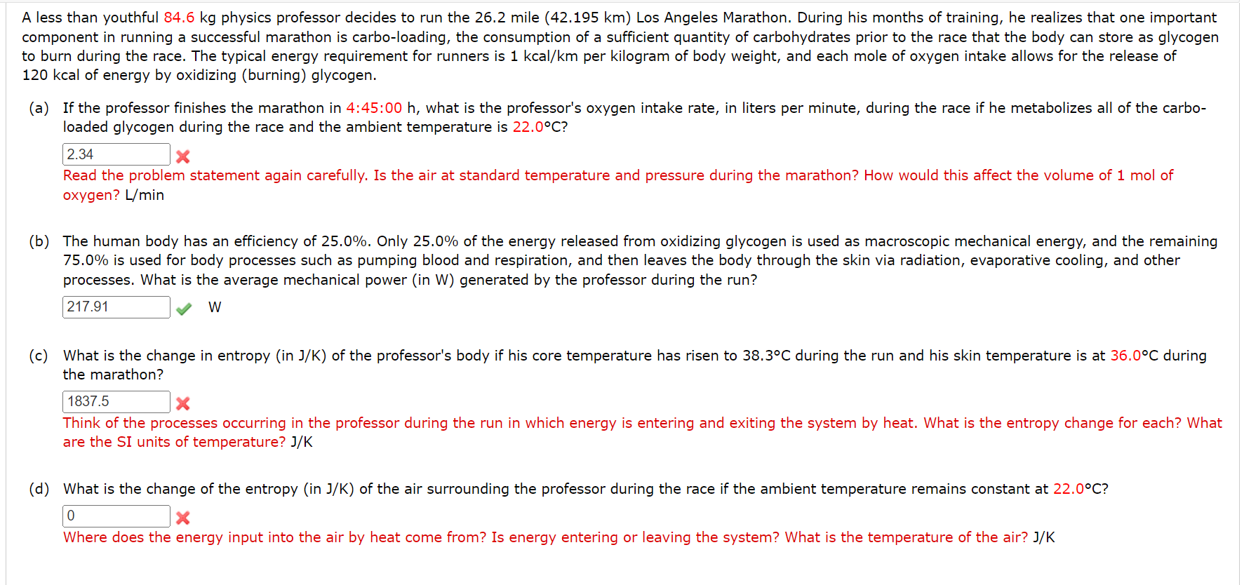 Solved A less than youthful 84.6 kg physics professor | Chegg.com