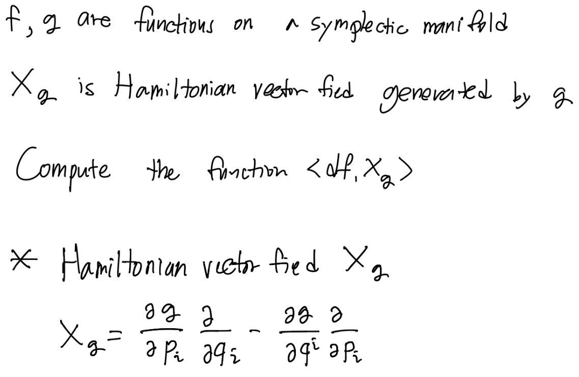 Solved g ^ Symplectic manifold f, g are functions on Xg is