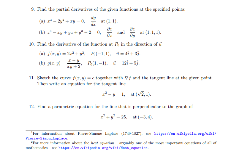 Solved 9 Find The Partial Derivatives Of The Given Funct Chegg Com