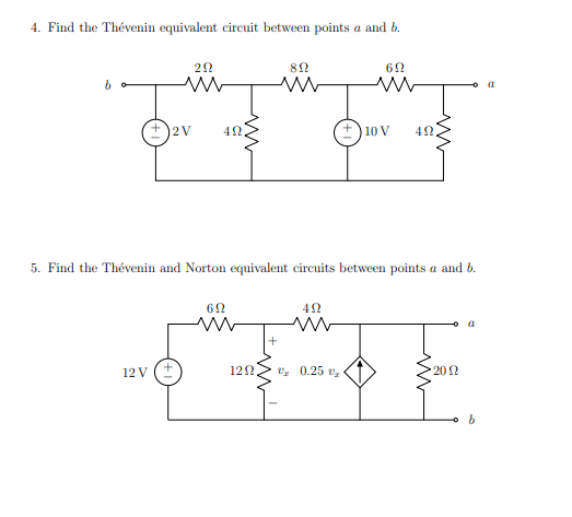 Solved 4. Find The Thévenin Equivalent Circuit Between | Chegg.com