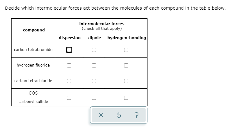 Solved Decide Which Intermolecular Forces Act Between The Chegg Com   PhpATyQg6