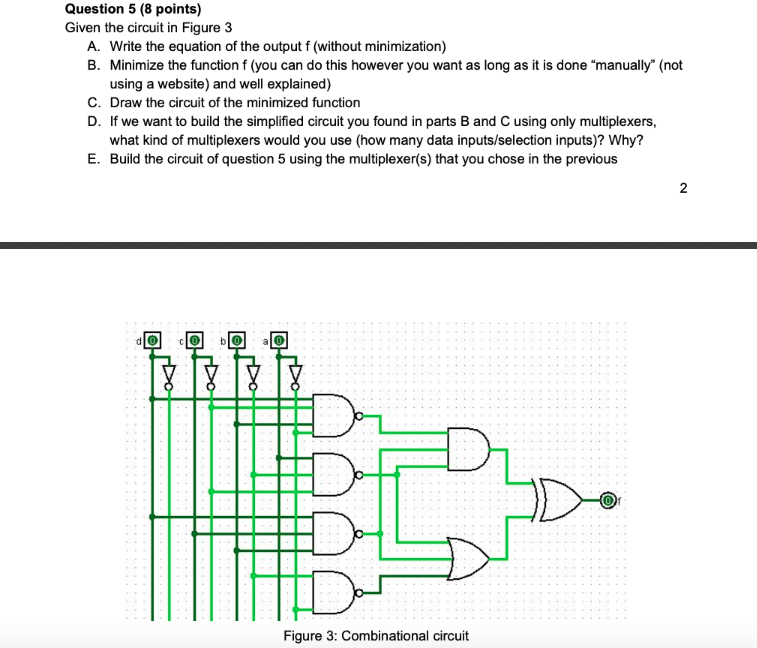 Solved Question 5 (8 points) Given the circuit in Figure 3 | Chegg.com