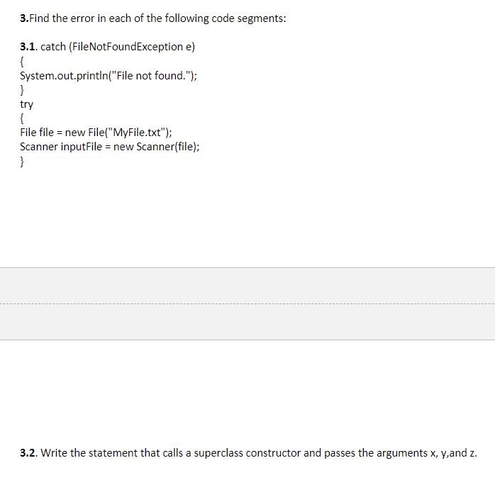Solved 3.Find the error in each of the following code | Chegg.com