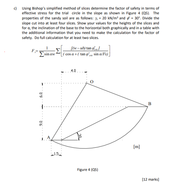 c) Using Bishop's simplified method of slices | Chegg.com