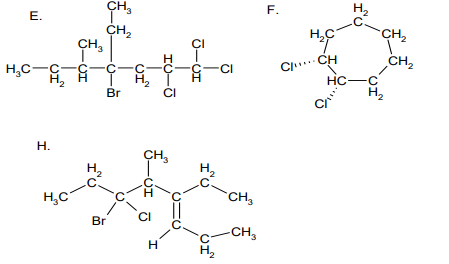Solved Name the following molecules, letters F and H require | Chegg.com