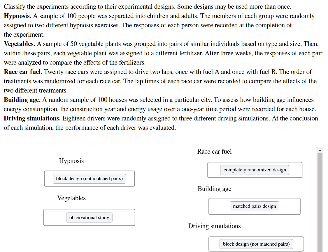 Solved Classify The Experiments According To Their 5434