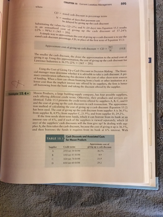 Solved 15.1 593 CHAPTER 15 current Liabilities Management In | Chegg.com