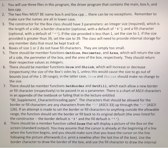 Solved 1. 2. 3. You will use three files in this program, | Chegg.com