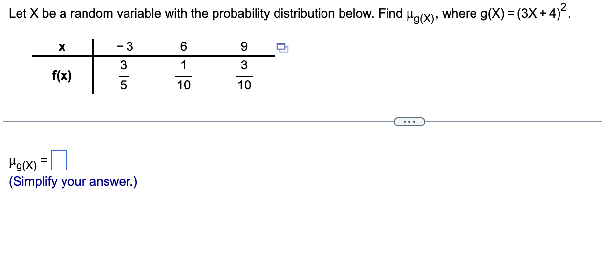 Solved Let X Be A Random Variable With The Following | Chegg.com