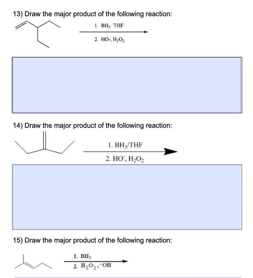 Solved 13) Draw the major product of the following reaction: Chegg com